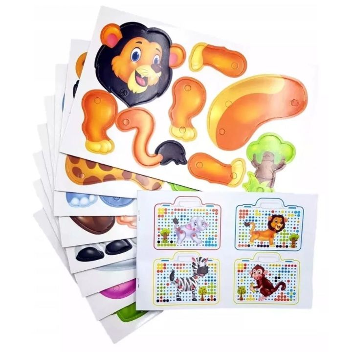 Mozaika Konstrukcyjna Zoo 198 Elementów – Wkrętarka i walizka | Afrykańska przygoda małego konstruktora