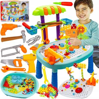 Mozaika 3D Stolik Warsztatowy 355 Elementów – Masa narzędzi i mechanizmy | Multifunkcyjny warsztat małego majsterkowicza