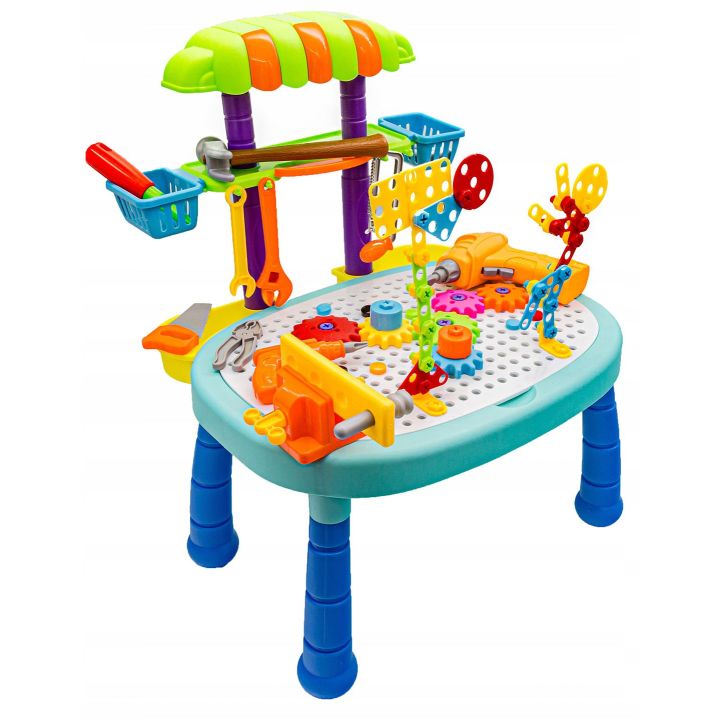 Mozaika 3D Stolik Warsztatowy 355 Elementów – Masa narzędzi i mechanizmy | Multifunkcyjny warsztat małego majsterkowicza