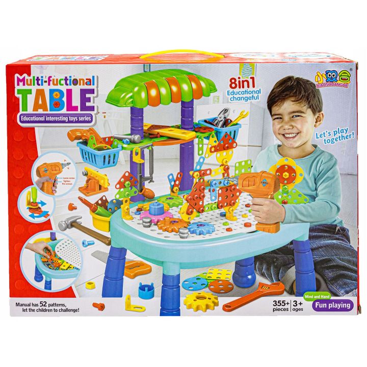 Mozaika 3D Stolik Warsztatowy 355 Elementów – Masa narzędzi i mechanizmy | Multifunkcyjny warsztat małego majsterkowicza