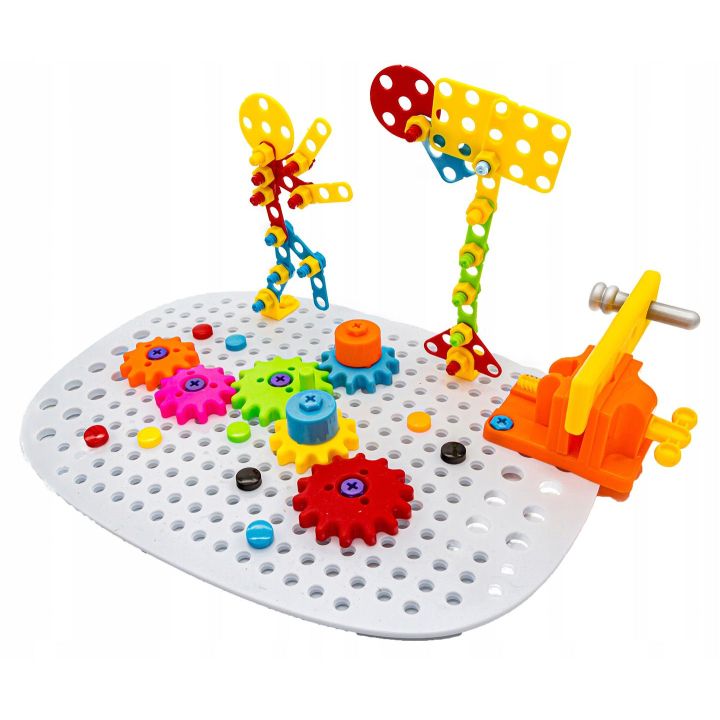 Mozaika 3D Stolik Warsztatowy 355 Elementów – Masa narzędzi i mechanizmy | Multifunkcyjny warsztat małego majsterkowicza