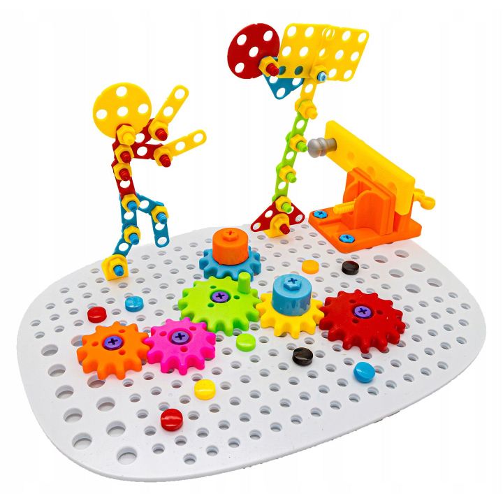 Mozaika 3D Stolik Warsztatowy 355 Elementów – Masa narzędzi i mechanizmy | Multifunkcyjny warsztat małego majsterkowicza