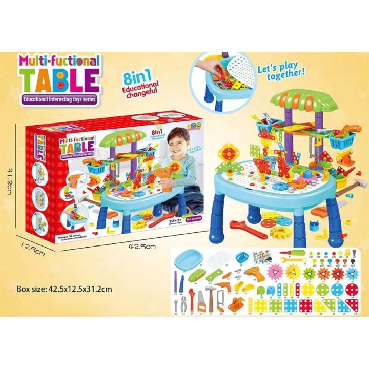 Mozaika 3D Stolik Warsztatowy 355 Elementów – Masa narzędzi i mechanizmy | Multifunkcyjny warsztat małego majsterkowicza