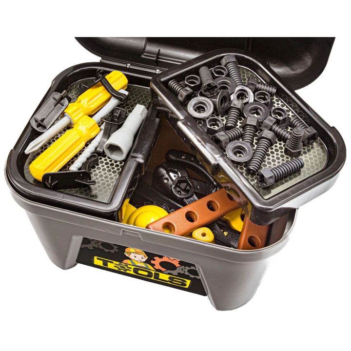 Warsztat Stolarski 3w1 dla Dzieci – Skrzynka, Wózek i Stolik | Kompletny Zestaw Narzędzi Majsterkowicza