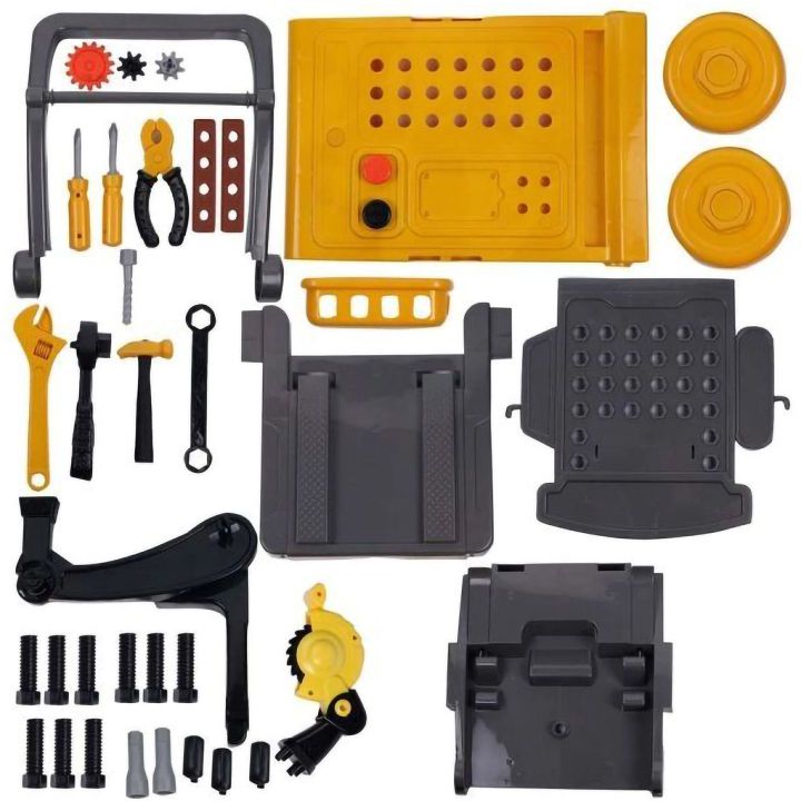 Warsztat Stolarski 3w1 dla Dzieci – Skrzynka, Wózek i Stolik | Kompletny Zestaw Narzędzi Majsterkowicza