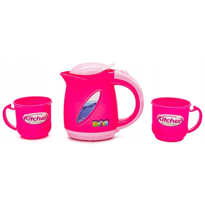 Rozbudowana Kuchnia Różowa dla Dzieci – Świecąca płyta, lodówka, dźwięk i panel dotykowy | Nowoczesna kuchnia marzeń