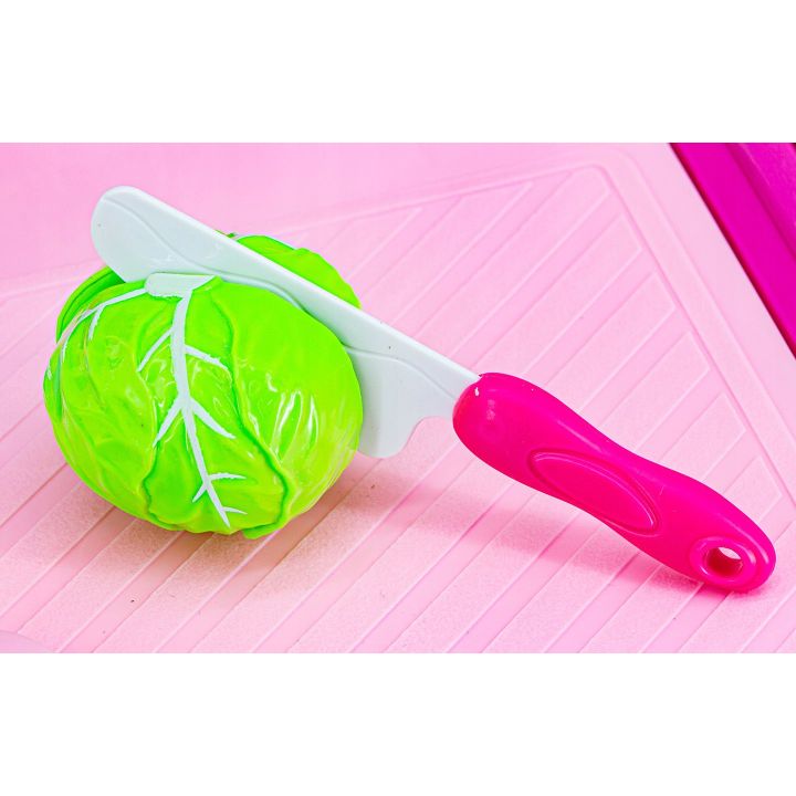 Rozbudowana Kuchnia Różowa dla Dzieci – Świecąca płyta, lodówka, dźwięk i panel dotykowy | Nowoczesna kuchnia marzeń