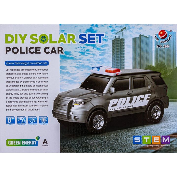 Radiowóz Policyjny Solarny – Zestaw edukacyjny do samodzielnego montażu | Energia słoneczna w akcji