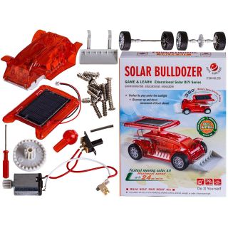 Buldożer Solarny 360° – Zestaw edukacyjny do samodzielnego montażu z obrotowym panelem | Energia słoneczna w budowlance