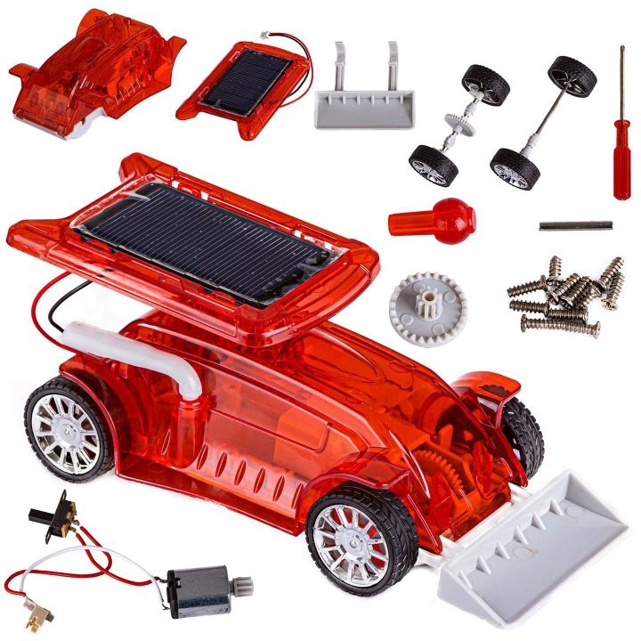 Buldożer Solarny 360° – Zestaw edukacyjny do samodzielnego montażu z obrotowym panelem | Energia słoneczna w budowlance