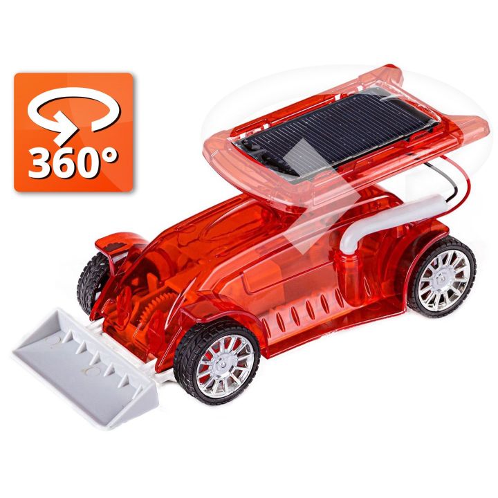 Buldożer Solarny 360° – Zestaw edukacyjny do samodzielnego montażu z obrotowym panelem | Energia słoneczna w budowlance