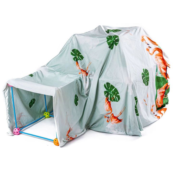 Rurki Konstrukcyjne Creative Forts 118 Elementów – Budowanie namiotów, baz i fortów | Kreatywna zabawa architektoniczna