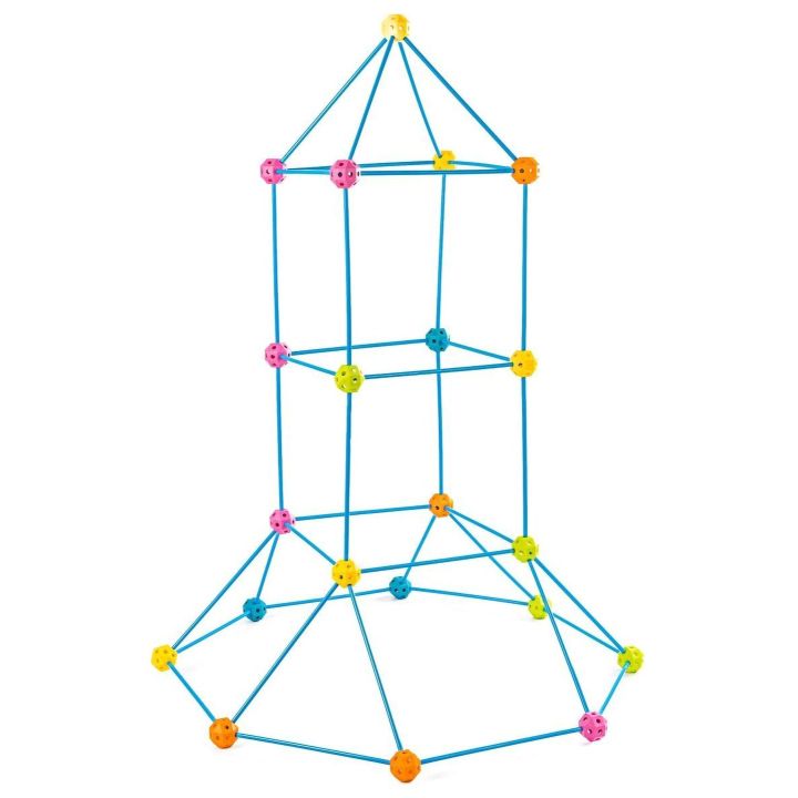 Rurki Konstrukcyjne Creative Forts 118 Elementów – Budowanie namiotów, baz i fortów | Kreatywna zabawa architektoniczna
