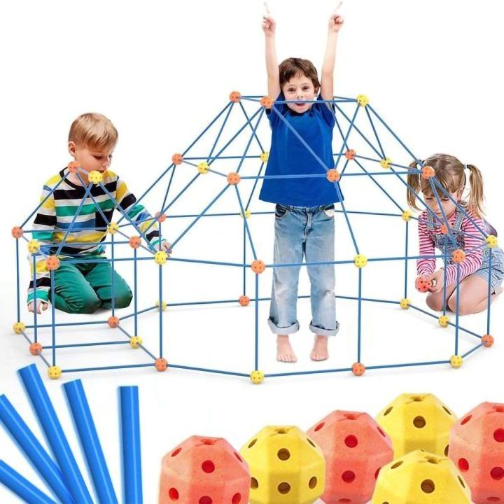 Rurki Konstrukcyjne Creative Forts 118 Elementów – Budowanie namiotów, baz i fortów | Kreatywna zabawa architektoniczna