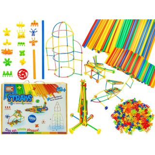 Słomki Konstrukcyjne 1000 Elementów – 13 typów łączników i kółka w pudełku | Kreatywne konstrukcje dla przyszłych inżynierów