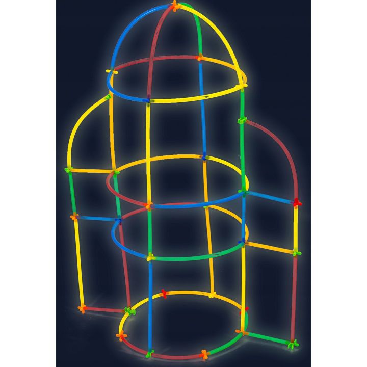 Słomki Konstrukcyjne Świecące 1000 Elementów – 13 typów łączników i kółka w pudełku | Marzenie młodych konstruktorów