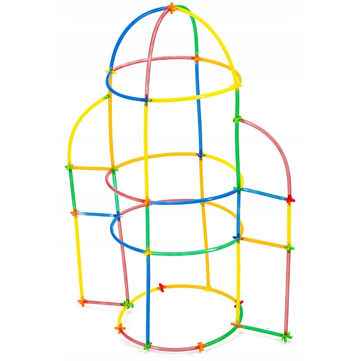 Słomki Konstrukcyjne Świecące 1000 Elementów – 13 typów łączników i kółka w pudełku | Marzenie młodych konstruktorów