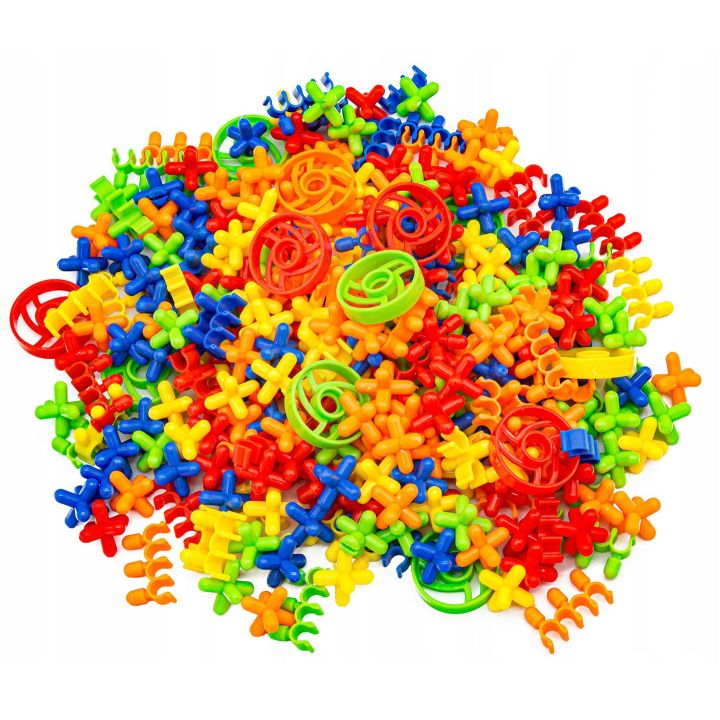 Słomki Konstrukcyjne Świecące 1000 Elementów – 13 typów łączników i kółka w pudełku | Marzenie młodych konstruktorów