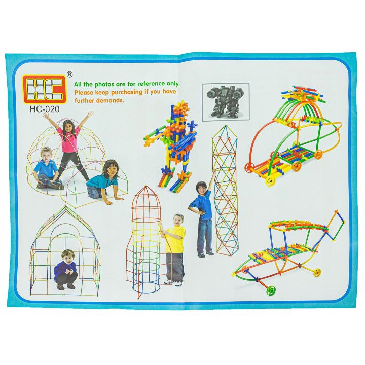 Słomki Konstrukcyjne Świecące 1000 Elementów – 13 typów łączników i kółka w pudełku | Marzenie młodych konstruktorów