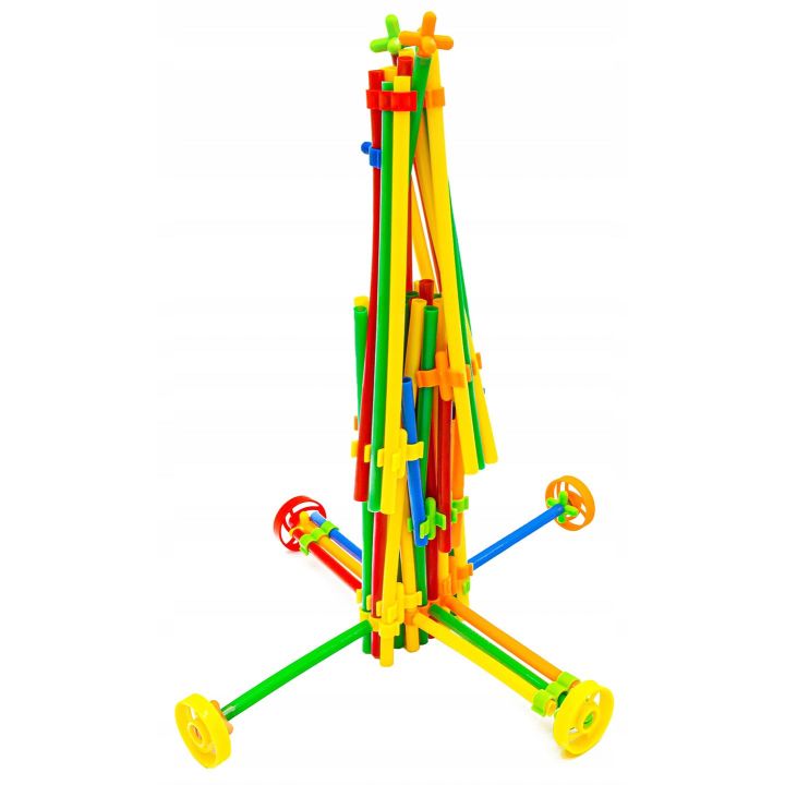 Słomki Konstrukcyjne Świecące 1000 Elementów – 13 typów łączników i kółka w skrzynce | Wolność twórcza z małym projektantem