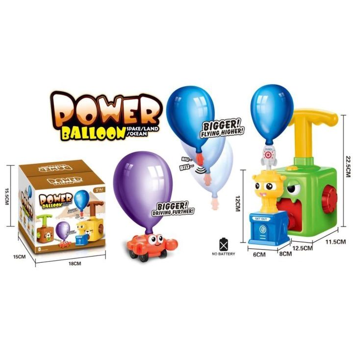 Power Balloon Wyrzutnia Balonów Zielony Potworek – Eksperymenty z siłą powietrza | Edukacyjna zabawka bez baterii