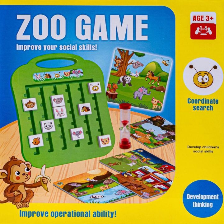 Zoo Gra Logiczna – Przesuwane klocki ze zwierzętami | Układanka rozwijająca myślenie strategiczne u dzieci