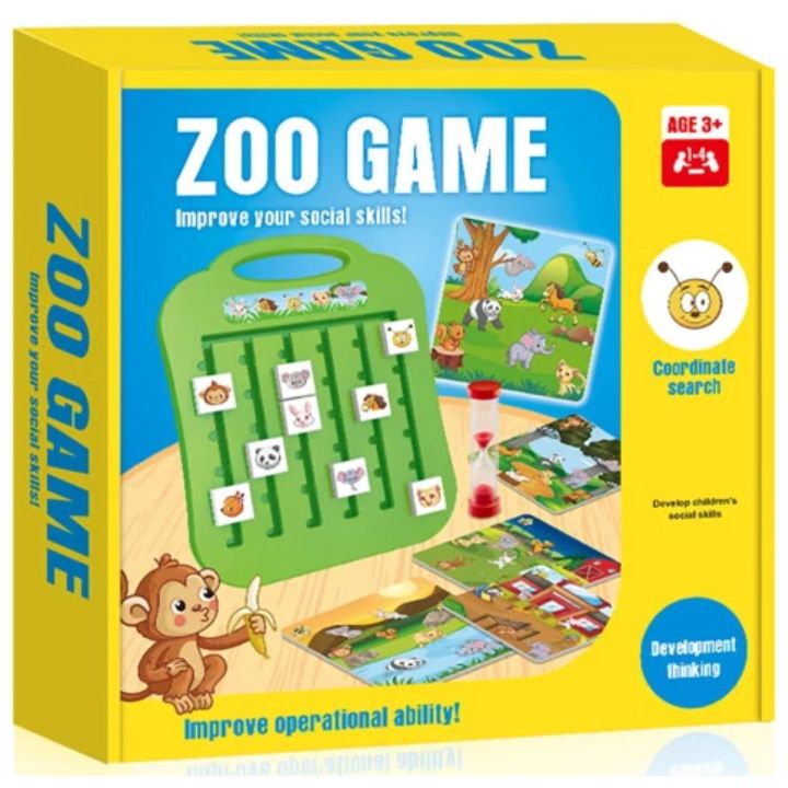 Zoo Gra Logiczna – Przesuwane klocki ze zwierzętami | Układanka rozwijająca myślenie strategiczne u dzieci