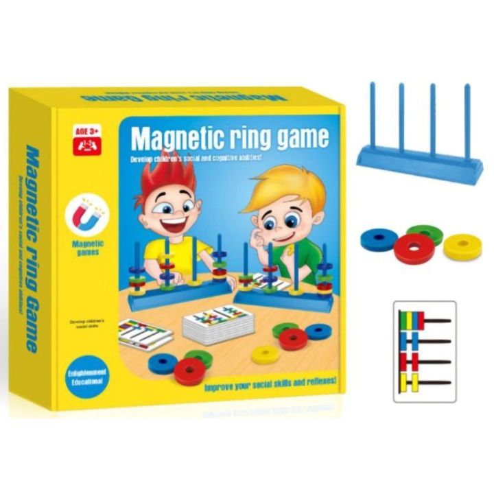 Magnetyczne Krążki Gra Logiczna – Podstawki i karty wzorów | Dziecięca nauka przez odkrywanie magnetyzmu