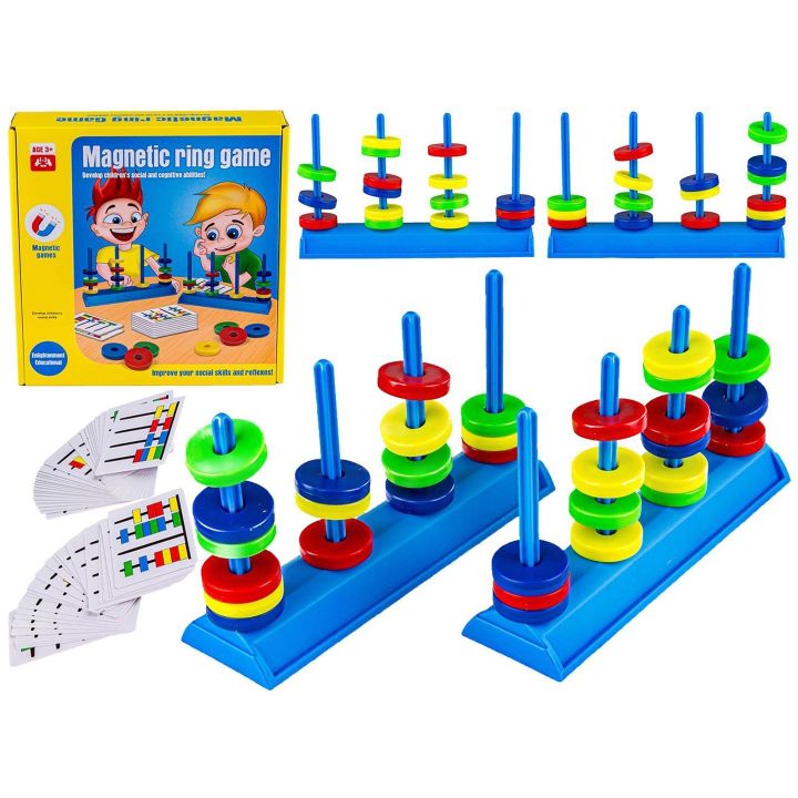 Magnetyczne Krążki Gra Logiczna – Podstawki i karty wzorów | Dziecięca nauka przez odkrywanie magnetyzmu