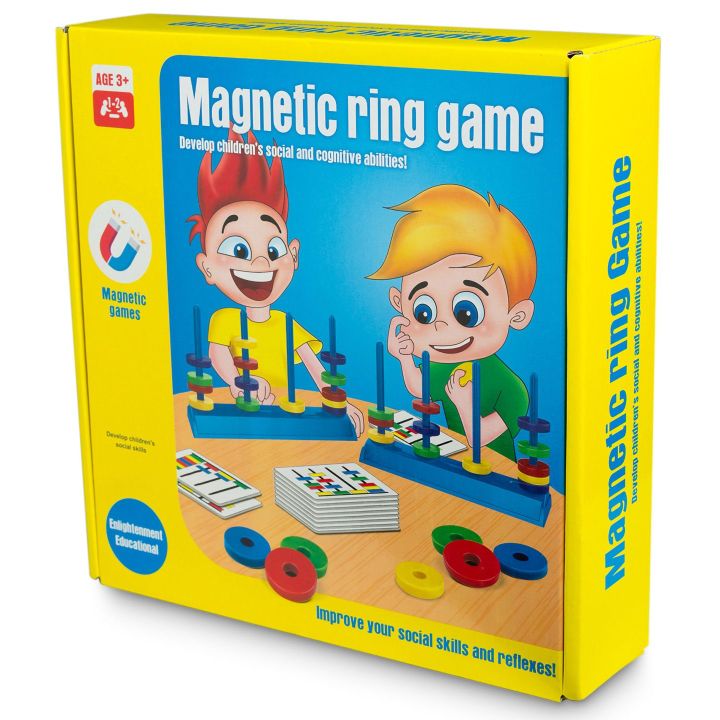 Magnetyczne Krążki Gra Logiczna – Podstawki i karty wzorów | Dziecięca nauka przez odkrywanie magnetyzmu