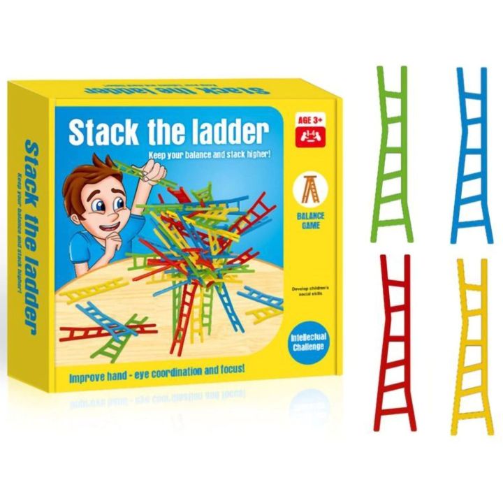 Balansujące Drabinki Gra Zręcznościowa – 100 elementów w czterech kolorach | Wieża pełna emocji