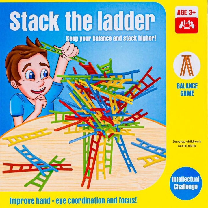 Balansujące Drabinki Gra Zręcznościowa – 100 elementów w czterech kolorach | Wieża pełna emocji
