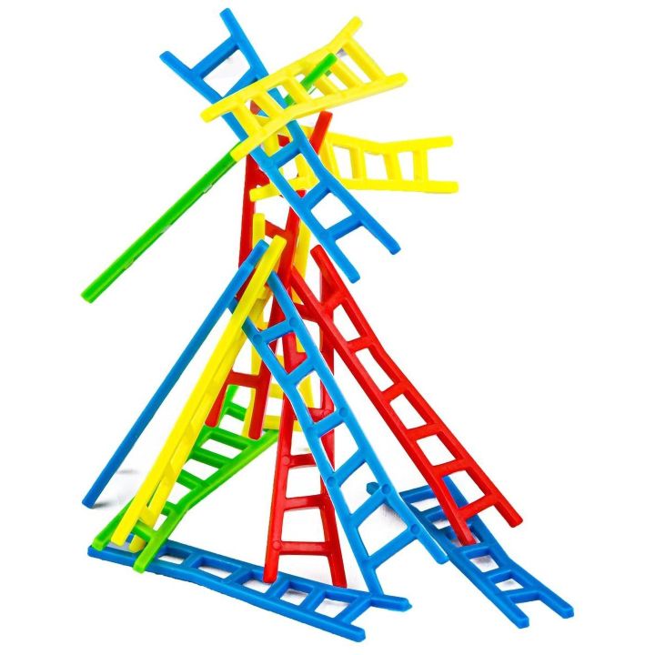Balansujące Drabinki Gra Zręcznościowa – 100 elementów w czterech kolorach | Wieża pełna emocji