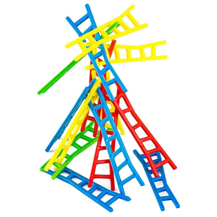 Balansujące Drabinki Gra Zręcznościowa – 100 elementów w czterech kolorach | Wieża pełna emocji