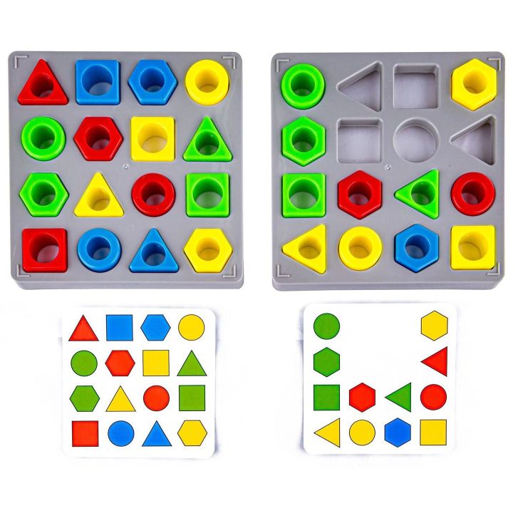 Dopasuj Kształty Gra na Spostrzegawczość – Plansze, figury i karty wzorów | Nauka geometrii przez zabawę