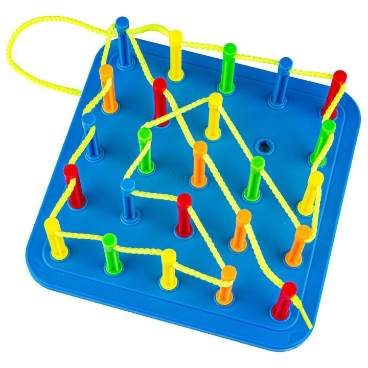 Zawiąż Linę Gra na Spostrzegawczość – Plansze, patyczki, sznurki i karty zadań | Wzory przestrzenne do odtworzenia dla dzieci