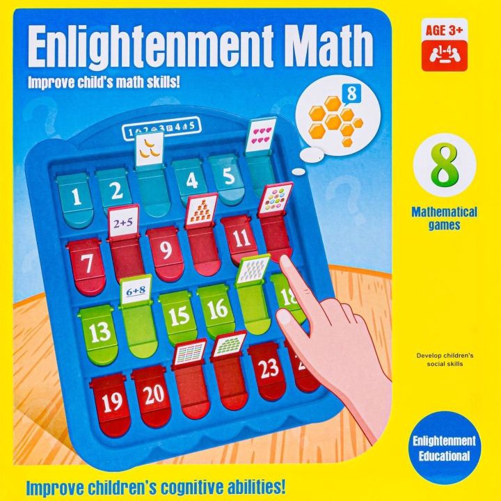Oświecająca Matematyka Gra na Liczenie – Plansza ze schowkami i zadaniami | Nauka liczenia przez zabawę