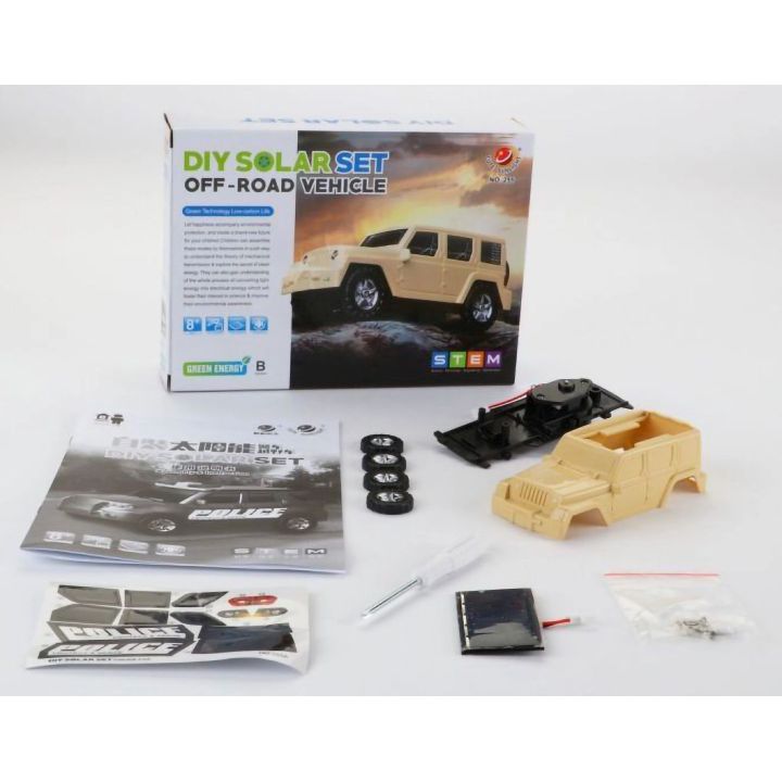 Jeep Terenowy Solarny – Zestaw edukacyjny do samodzielnego montażu | Energia słoneczna w terenie