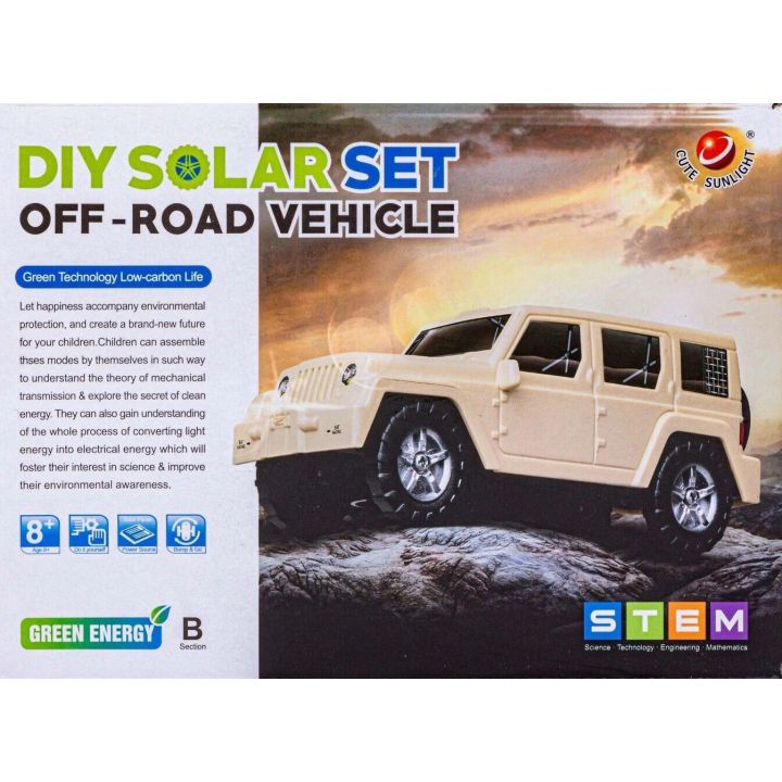 Jeep Terenowy Solarny – Zestaw edukacyjny do samodzielnego montażu | Energia słoneczna w terenie