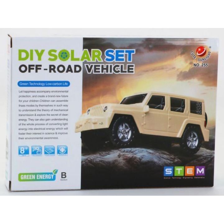Jeep Terenowy Solarny – Zestaw edukacyjny do samodzielnego montażu | Energia słoneczna w terenie