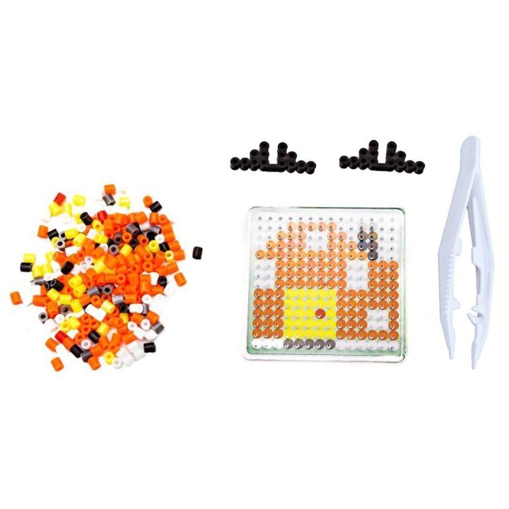 Mini Zestaw Pomarańczowy Domek, Koraliki do Prasowanki – Kompletny projekt w saszetce z szablonem | Gotowy wzór DIY dla dzieci