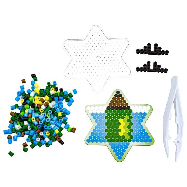 Mini Zestaw Gwiazdka-Kredka, Koraliki do Prasowanki – Kompletny projekt w saszetce z szablonem | Edukacyjny wzór DIY dla dzieci