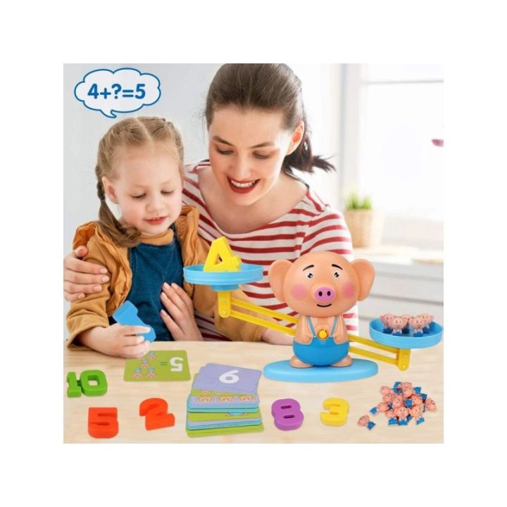 Gra Nauka Liczenia - Równoważnia Waga Szalkowa Świnka - Piggy Balance