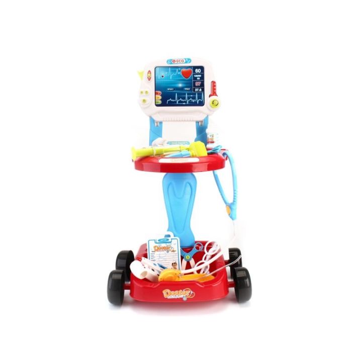 Wózek Lekarski Z Akcesoriami, Zestaw Doktora Czerwony