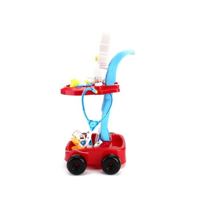 Wózek Lekarski Z Akcesoriami, Zestaw Doktora Czerwony