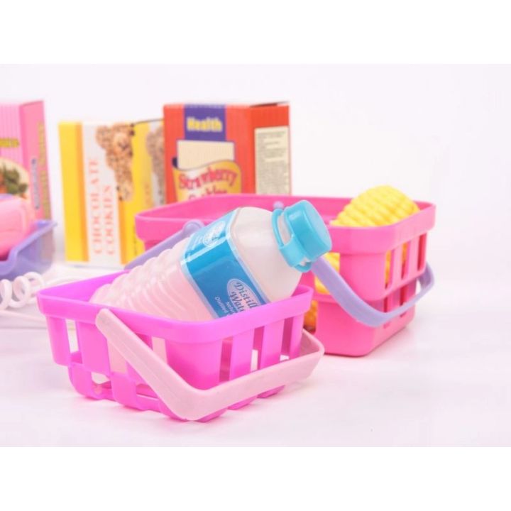 Kasa Sklepowa Biało-Różowa dla Dzieci Edukacyjna – Kalkulator, mikrofon i akcesoria | Zabawa w sklep pełna emocji