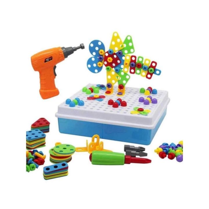 Kreatywna Mozaika, Układanka, Klocki, Wkrętarka Śrubki 261 EL Zestaw Konstrukcyjny