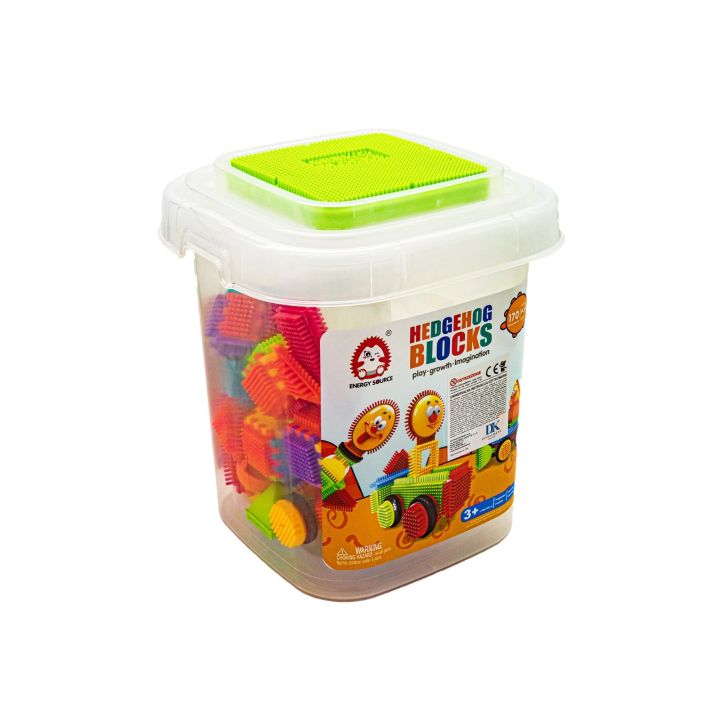 Klocki Konstrukcyjne W Wiaderku, Wafle, Jeżyki, Grzebyki 170 elementów