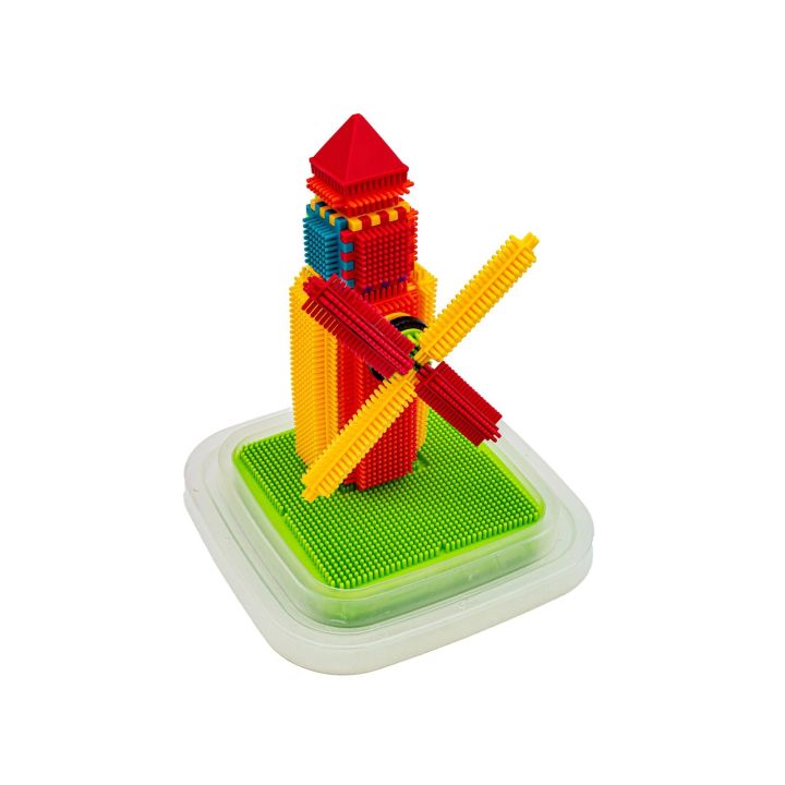 Klocki Konstrukcyjne W Wiaderku, Wafle, Jeżyki, Grzebyki 170 elementów