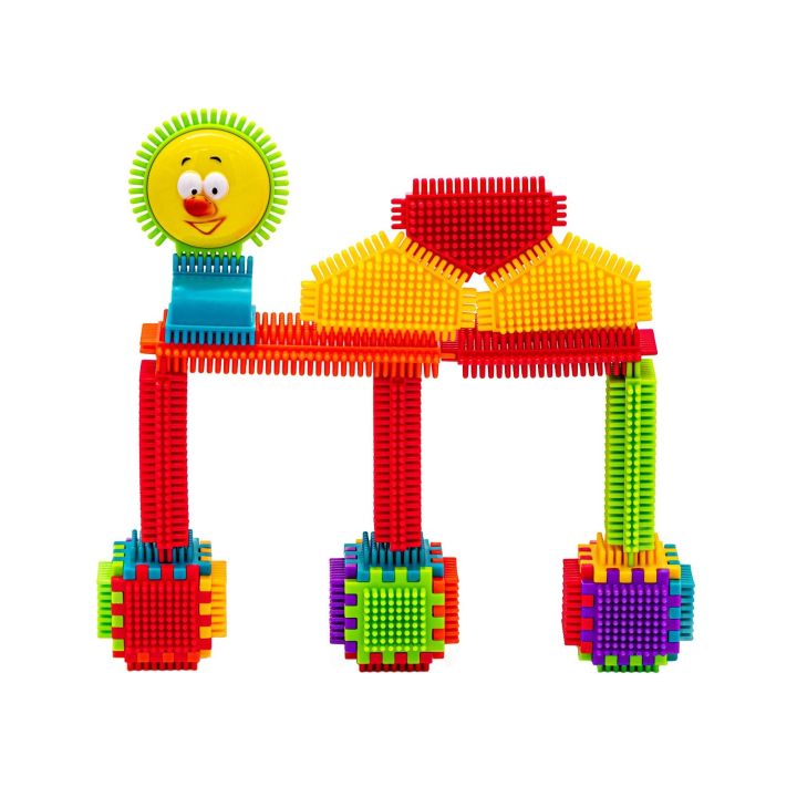 Klocki Konstrukcyjne W Wiaderku, Wafle, Jeżyki, Grzebyki 170 elementów